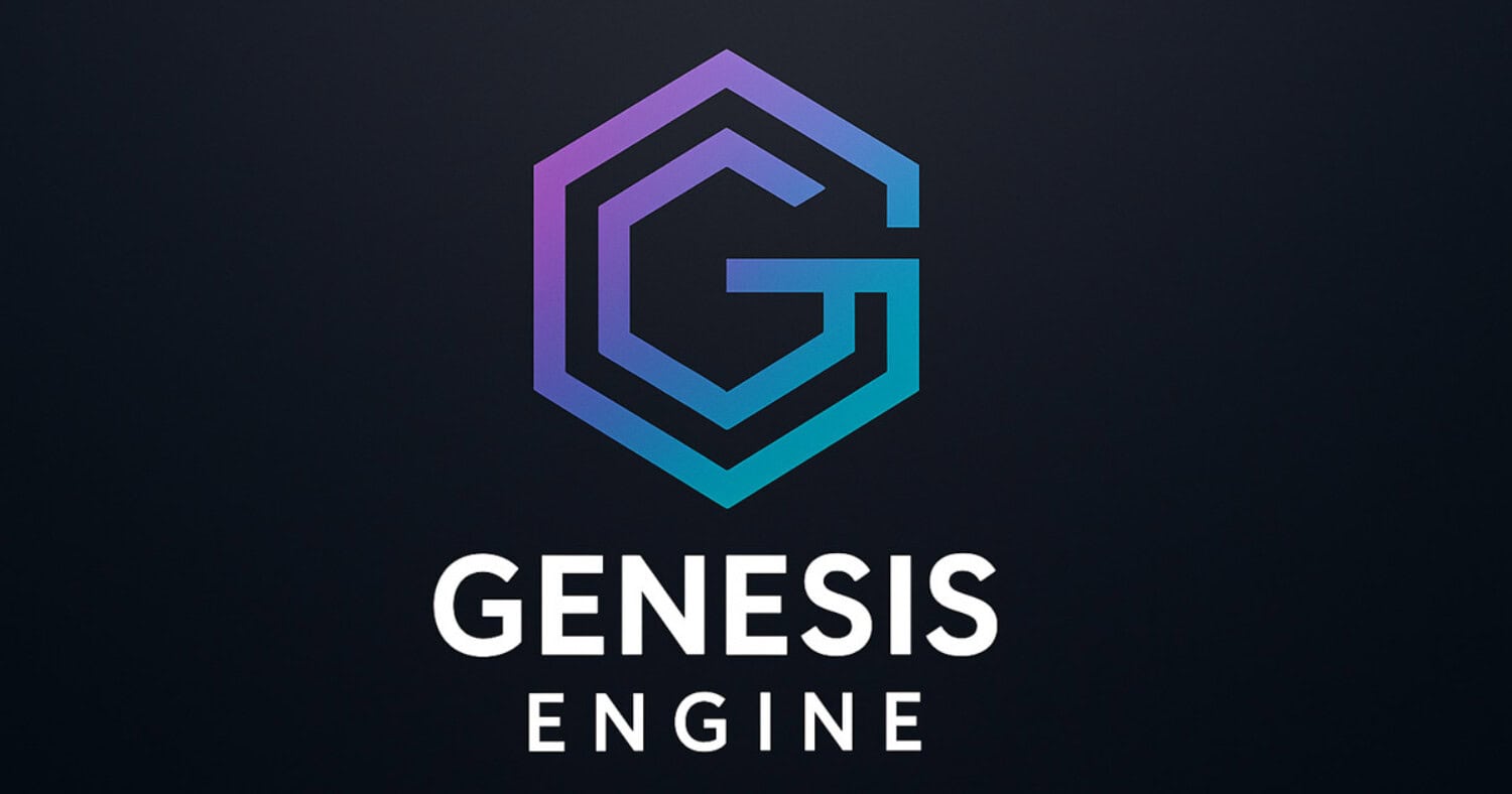 Genesis engine logo for Triolith Games, digital logo design for game development and blockchain technology companies.