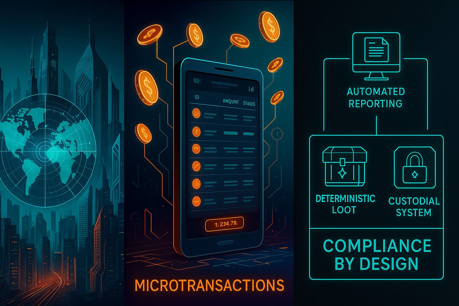 Secure mobile microtransactions for gaming with automated reporting, deterministic loot, and a robust custodial system designed by Triolith Games.
